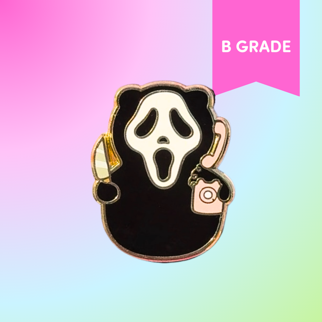 Ghost Face Enamel Pin - B GRADE