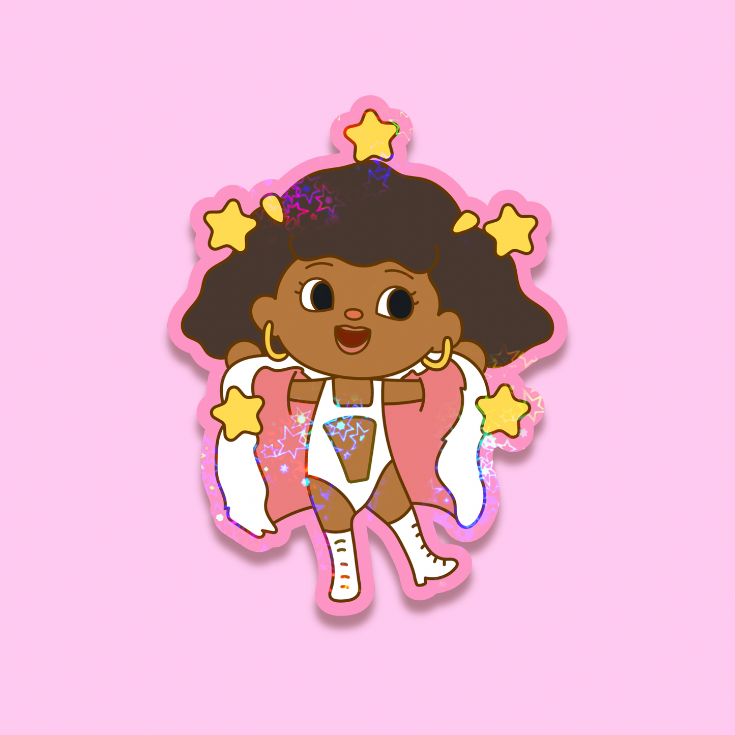 Marshmallow Villager Glitter Sticker
