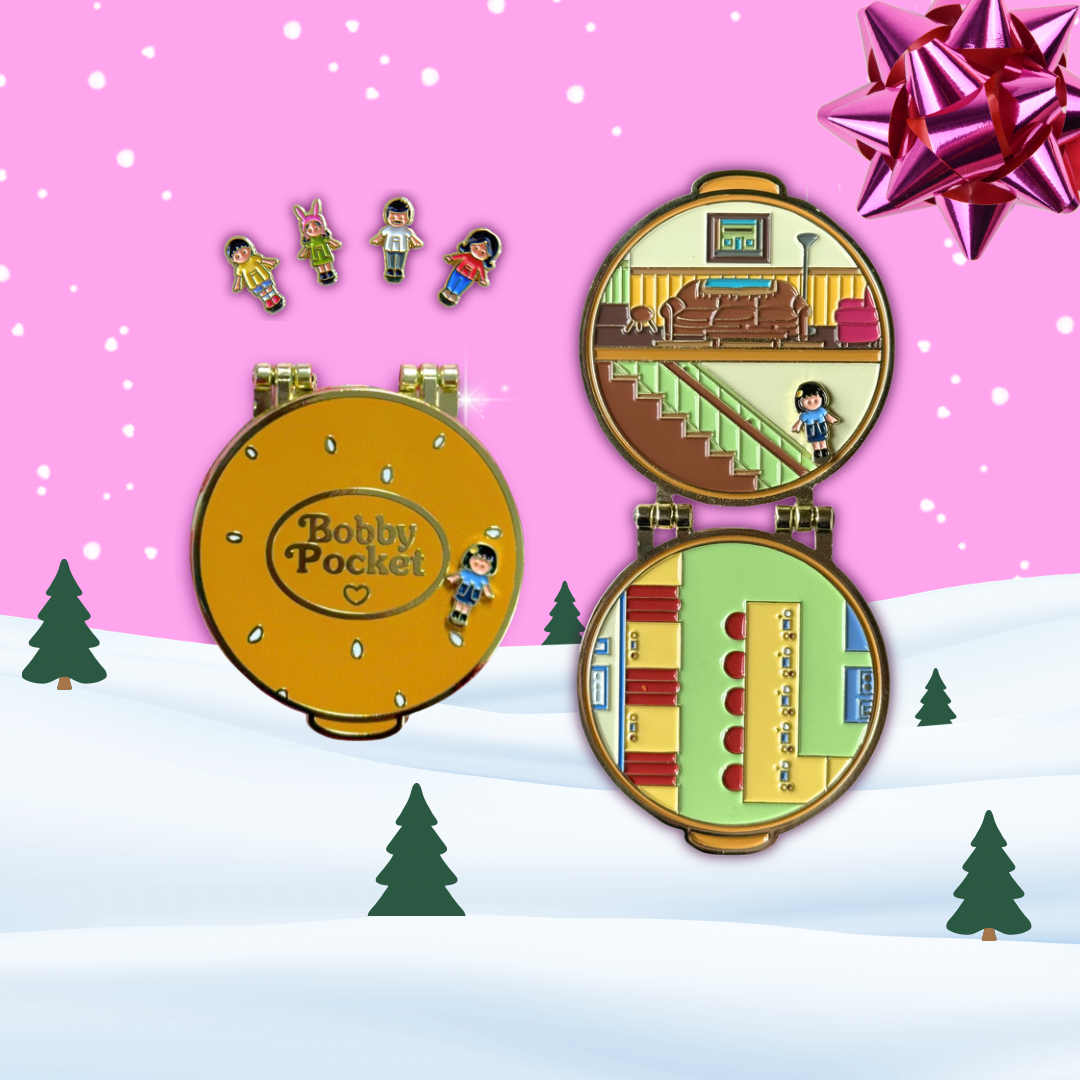 Bobby Pocket Enamel Pin + Family Character Set