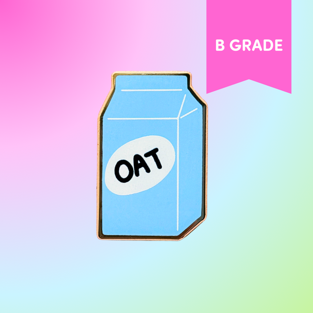 Oat Milk Enamel Pin - [B GRADE]