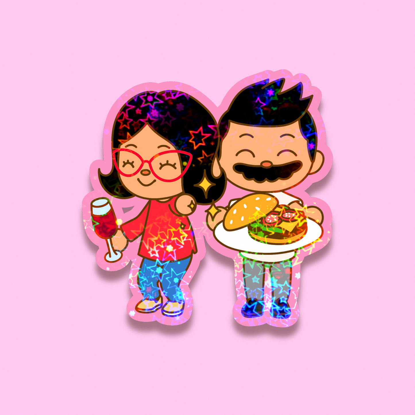 Villager Parents Glitter Sticker
